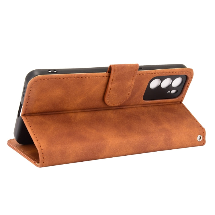 For OPPO Reno6 Solid Color Skin Feel Magnetic Buckle Horizontal Flip Calf Texture PU Leather Case with Holder & Card Slots & Wallet