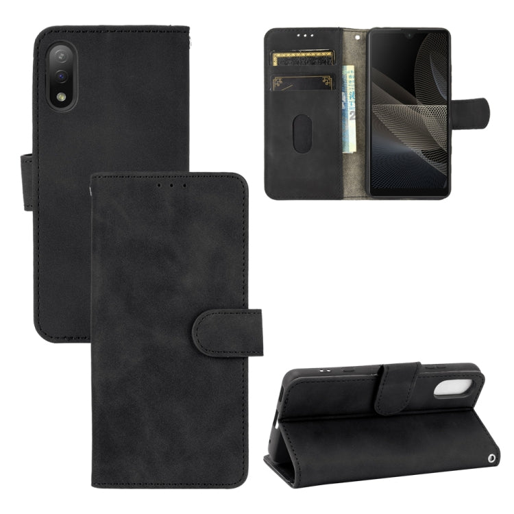 For Sony Xperia Ace II Solid Color Skin Feel Magnetic Buckle Horizontal Flip Calf Texture PU Leather Case with Holder & Card Slots & Wallet