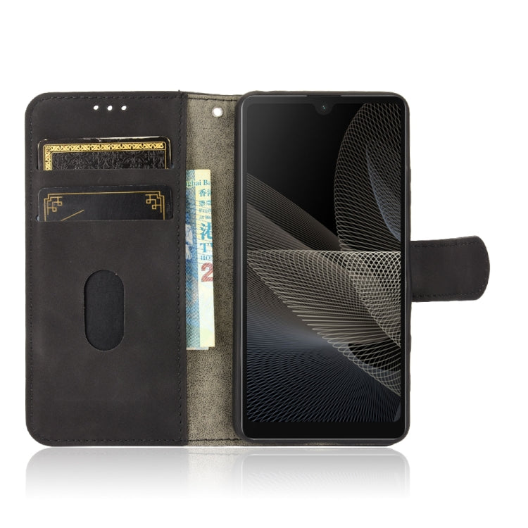 For Sony Xperia Ace II Solid Color Skin Feel Magnetic Buckle Horizontal Flip Calf Texture PU Leather Case with Holder & Card Slots & Wallet