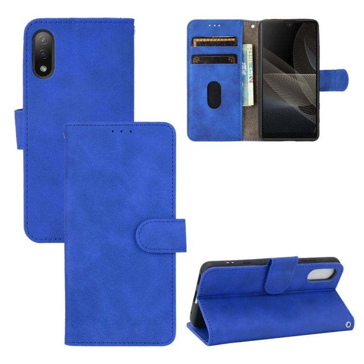 For Sony Xperia Ace II Solid Color Skin Feel Magnetic Buckle Horizontal Flip Calf Texture PU Leather Case with Holder & Card Slots & Wallet