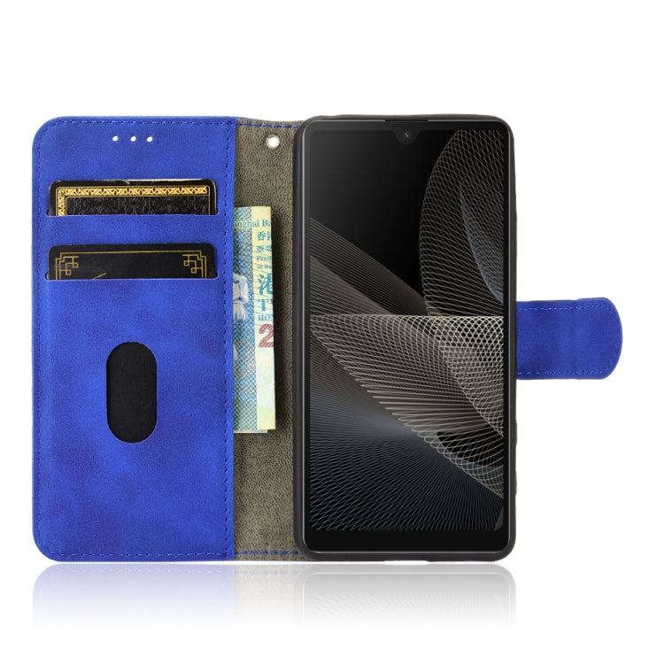 For Sony Xperia Ace II Solid Color Skin Feel Magnetic Buckle Horizontal Flip Calf Texture PU Leather Case with Holder & Card Slots & Wallet