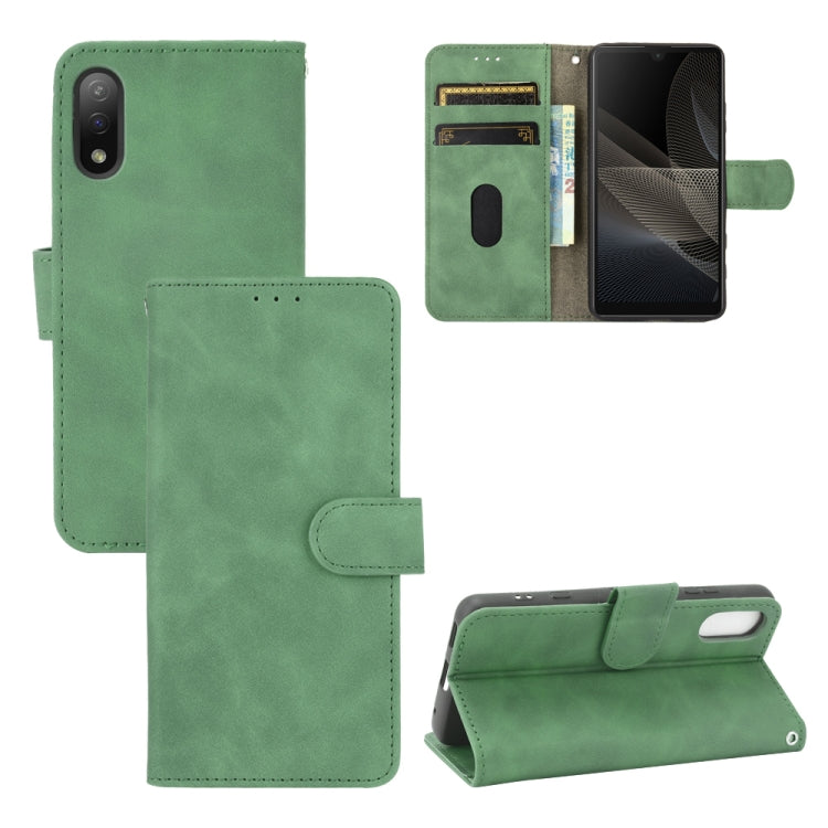 For Sony Xperia Ace II Solid Color Skin Feel Magnetic Buckle Horizontal Flip Calf Texture PU Leather Case with Holder & Card Slots & Wallet