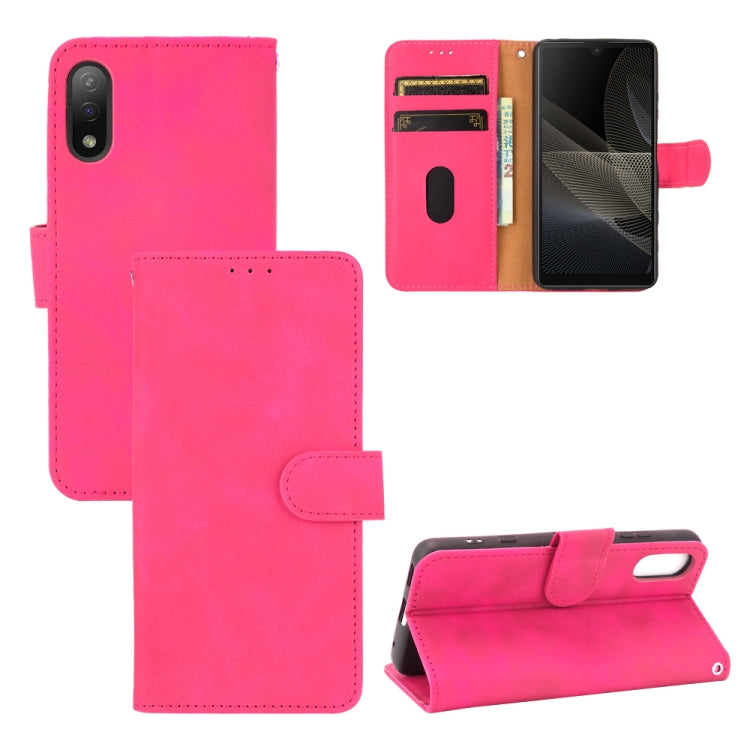 For Sony Xperia Ace II Solid Color Skin Feel Magnetic Buckle Horizontal Flip Calf Texture PU Leather Case with Holder & Card Slots & Wallet