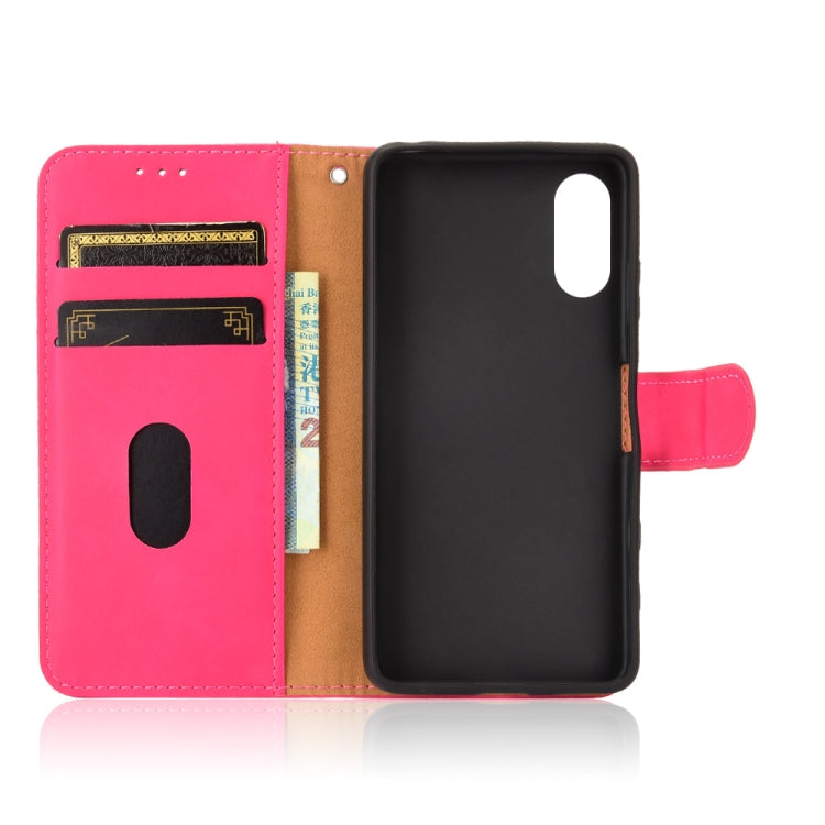 For Sony Xperia Ace II Solid Color Skin Feel Magnetic Buckle Horizontal Flip Calf Texture PU Leather Case with Holder & Card Slots & Wallet