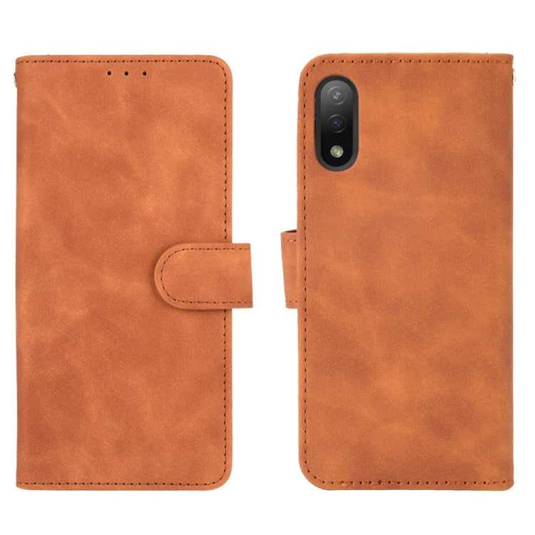 For Sony Xperia Ace II Solid Color Skin Feel Magnetic Buckle Horizontal Flip Calf Texture PU Leather Case with Holder & Card Slots & Wallet