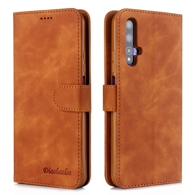 For Huawei Honor 20 Diaobaolee Pure Fresh Texture Horizontal Flip Leather Case, with Holder & Card Slot & Wallet & Photo Frame