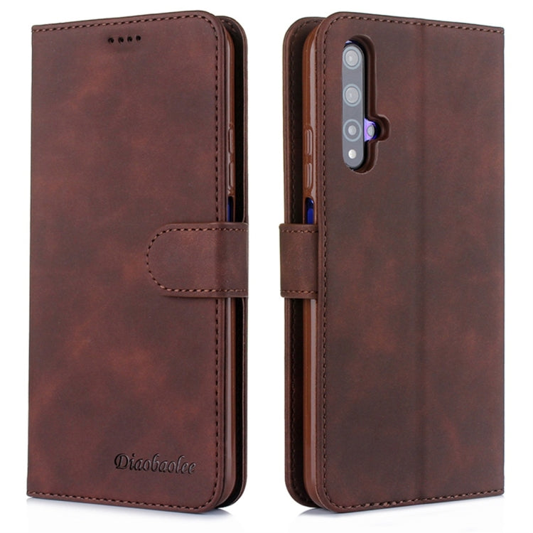 For Huawei Honor 20 Diaobaolee Pure Fresh Texture Horizontal Flip Leather Case, with Holder & Card Slot & Wallet & Photo Frame