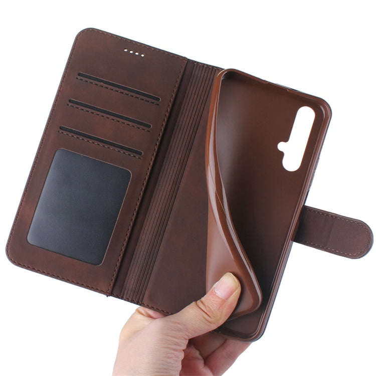 For Huawei Honor 20 Diaobaolee Pure Fresh Texture Horizontal Flip Leather Case, with Holder & Card Slot & Wallet & Photo Frame