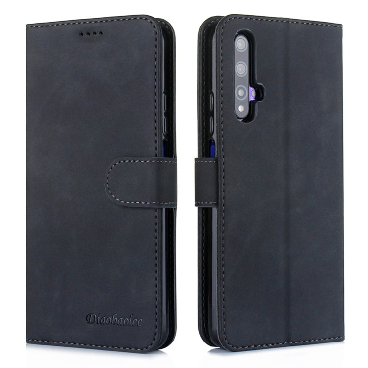 For Huawei Honor 20 Diaobaolee Pure Fresh Texture Horizontal Flip Leather Case, with Holder & Card Slot & Wallet & Photo Frame