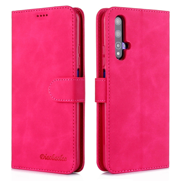 For Huawei Honor 20 Diaobaolee Pure Fresh Texture Horizontal Flip Leather Case, with Holder & Card Slot & Wallet & Photo Frame
