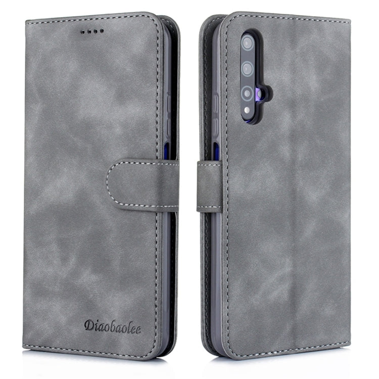 For Huawei Honor 20 Pro Diaobaolee Pure Fresh Texture Horizontal Flip Leather Case, with Holder & Card Slot & Wallet & Photo Frame