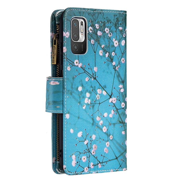 For Xiaomi Poco M3 Pro / Redmi Note 10 5G Colored Drawing Pattern Zipper Horizontal Flip Leather Case with Holder & Card Slots & Wallet