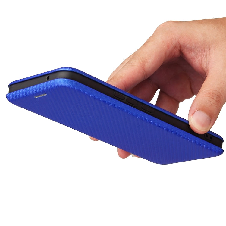 For vivo V21 Carbon Fiber Texture Horizontal Flip TPU + PC + PU Leather Case with Card Slot