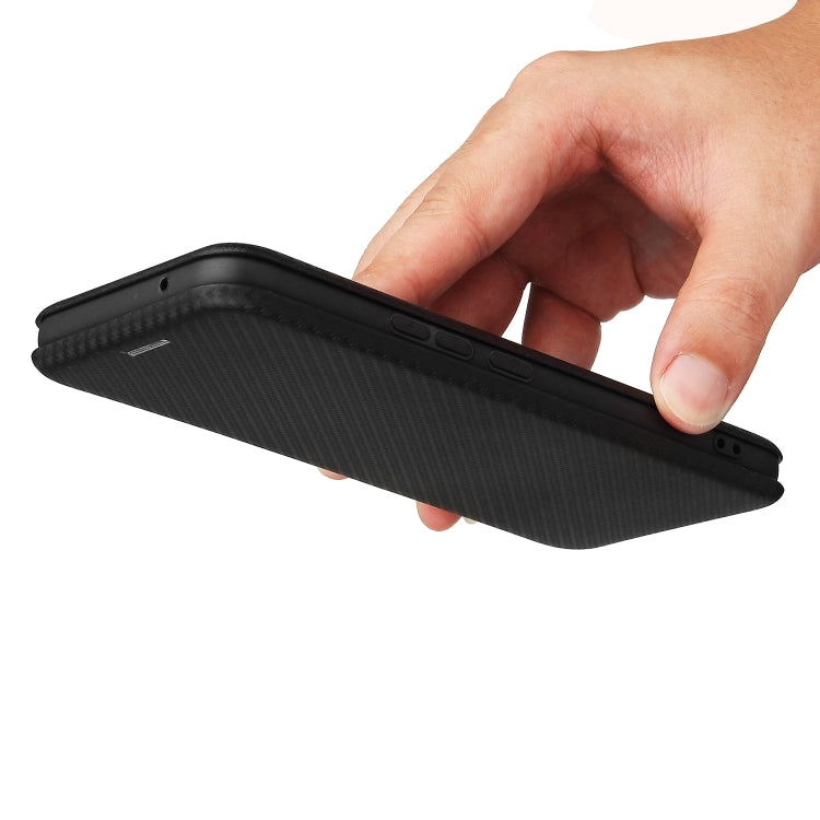 For vivo V21 Carbon Fiber Texture Horizontal Flip TPU + PC + PU Leather Case with Card Slot