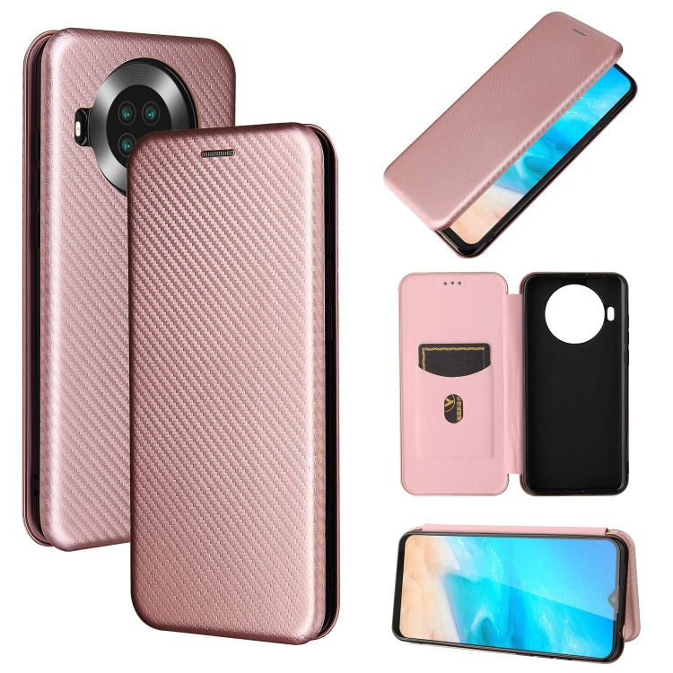 For Cubot Note 20 Carbon Fiber Texture Horizontal Flip TPU + PC + PU Leather Case with Card Slot