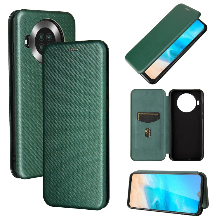 For Cubot Note 20 Carbon Fiber Texture Horizontal Flip TPU + PC + PU Leather Case with Card Slot