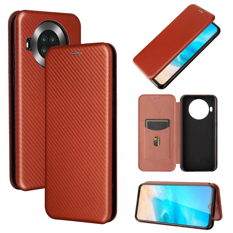 For Cubot Note 20 Carbon Fiber Texture Horizontal Flip TPU + PC + PU Leather Case with Card Slot