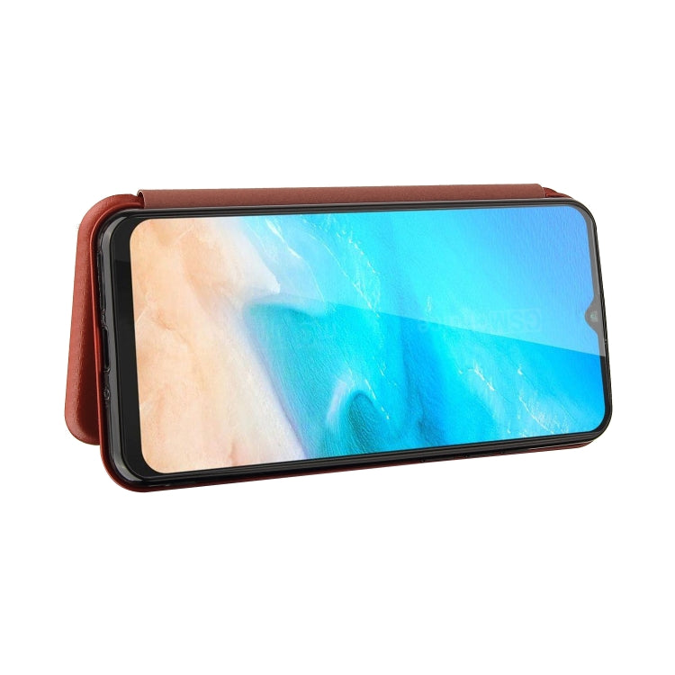 For Cubot Note 20 Carbon Fiber Texture Horizontal Flip TPU + PC + PU Leather Case with Card Slot