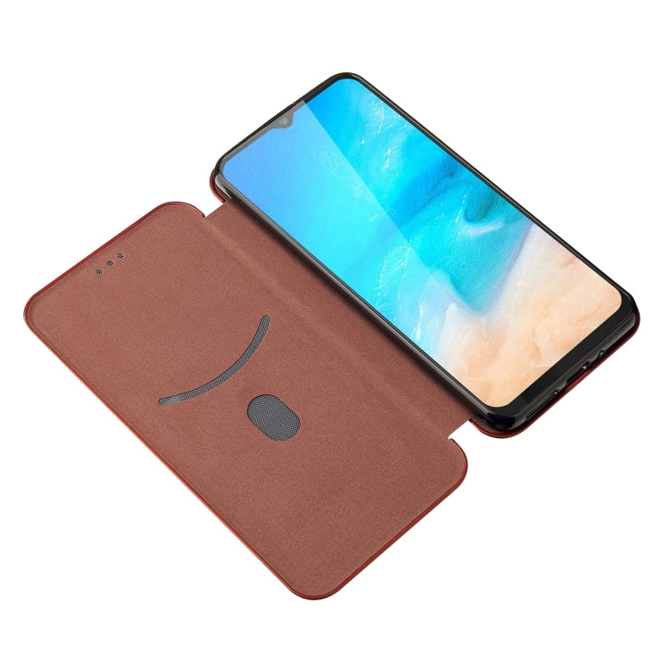 For Cubot Note 20 Carbon Fiber Texture Horizontal Flip TPU + PC + PU Leather Case with Card Slot