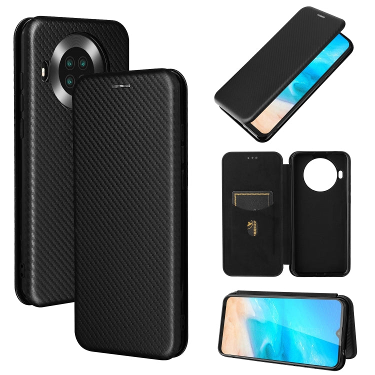 For Cubot Note 20 Carbon Fiber Texture Horizontal Flip TPU + PC + PU Leather Case with Card Slot