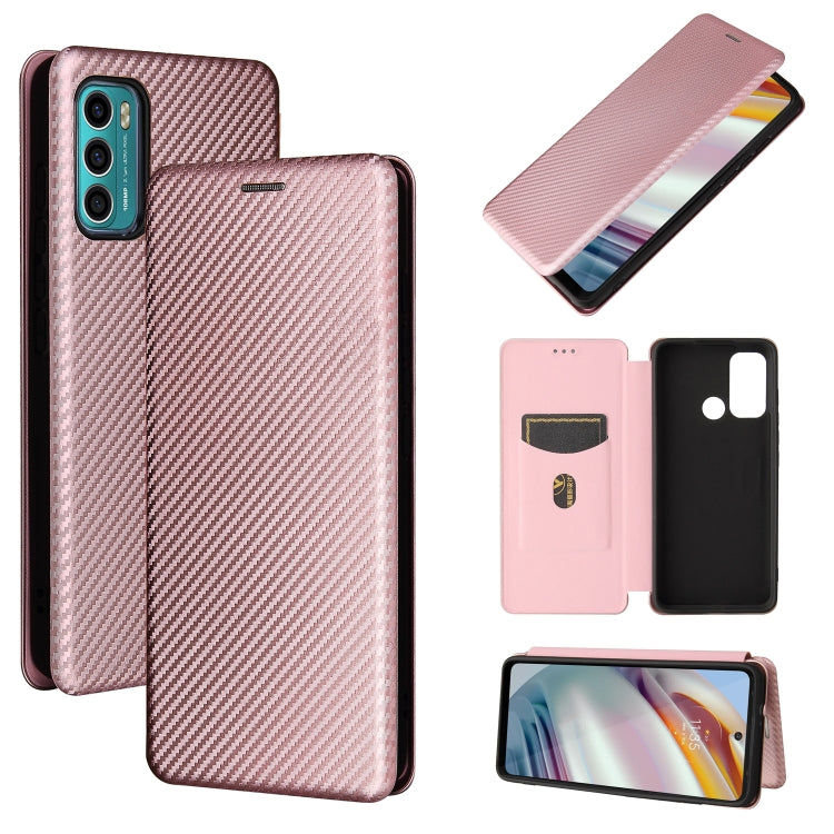 For Motorola Moto G60 / G40 Fusion Carbon Fiber Texture Horizontal Flip TPU + PC + PU Leather Case with Card Slot