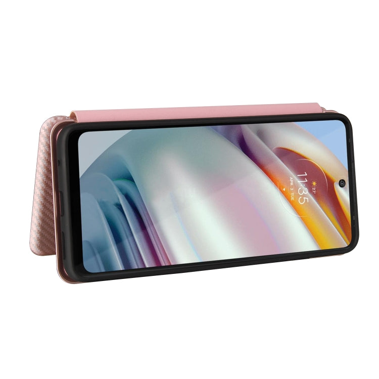 For Motorola Moto G60 / G40 Fusion Carbon Fiber Texture Horizontal Flip TPU + PC + PU Leather Case with Card Slot