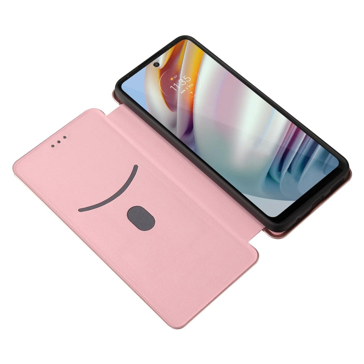 For Motorola Moto G60 / G40 Fusion Carbon Fiber Texture Horizontal Flip TPU + PC + PU Leather Case with Card Slot