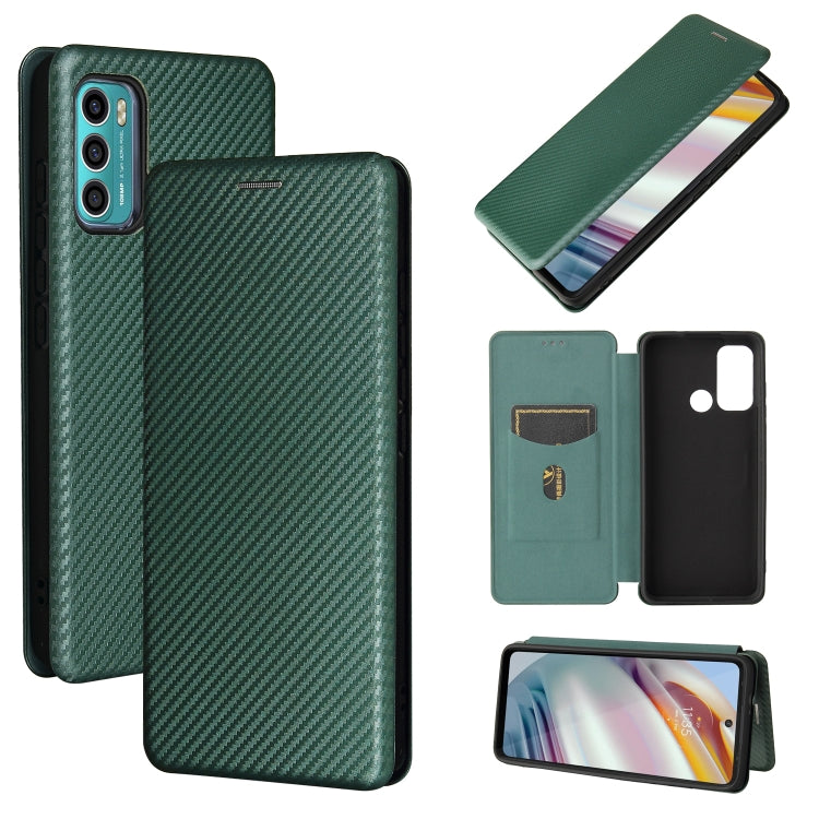 For Motorola Moto G60 / G40 Fusion Carbon Fiber Texture Horizontal Flip TPU + PC + PU Leather Case with Card Slot