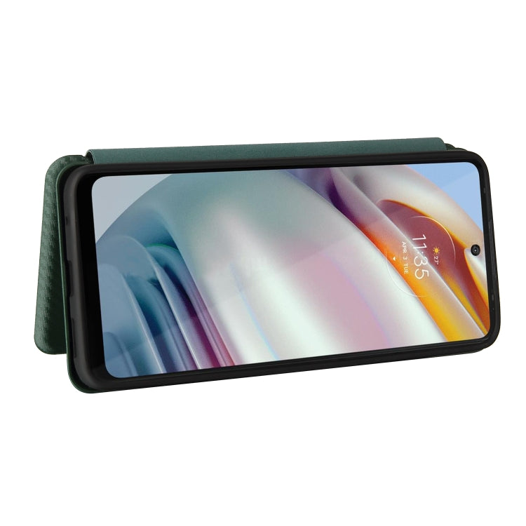 For Motorola Moto G60 / G40 Fusion Carbon Fiber Texture Horizontal Flip TPU + PC + PU Leather Case with Card Slot
