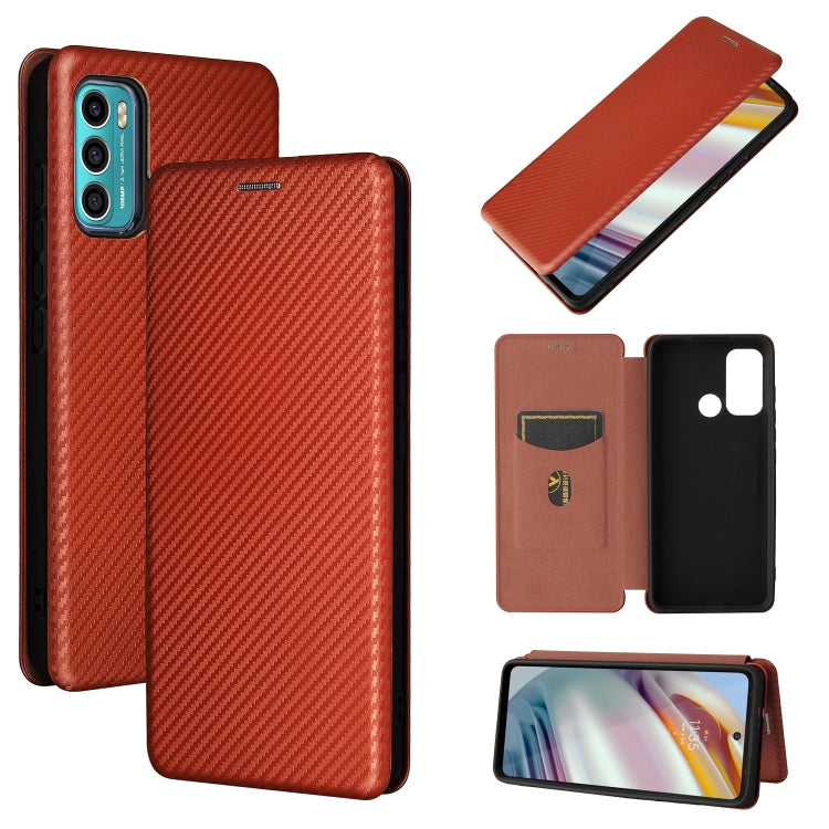 For Motorola Moto G60 / G40 Fusion Carbon Fiber Texture Horizontal Flip TPU + PC + PU Leather Case with Card Slot