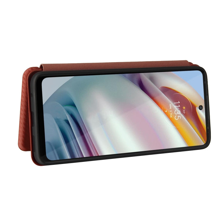 For Motorola Moto G60 / G40 Fusion Carbon Fiber Texture Horizontal Flip TPU + PC + PU Leather Case with Card Slot
