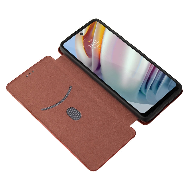 For Motorola Moto G60 / G40 Fusion Carbon Fiber Texture Horizontal Flip TPU + PC + PU Leather Case with Card Slot
