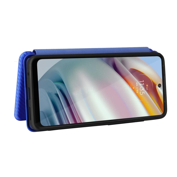 For Motorola Moto G60 / G40 Fusion Carbon Fiber Texture Horizontal Flip TPU + PC + PU Leather Case with Card Slot