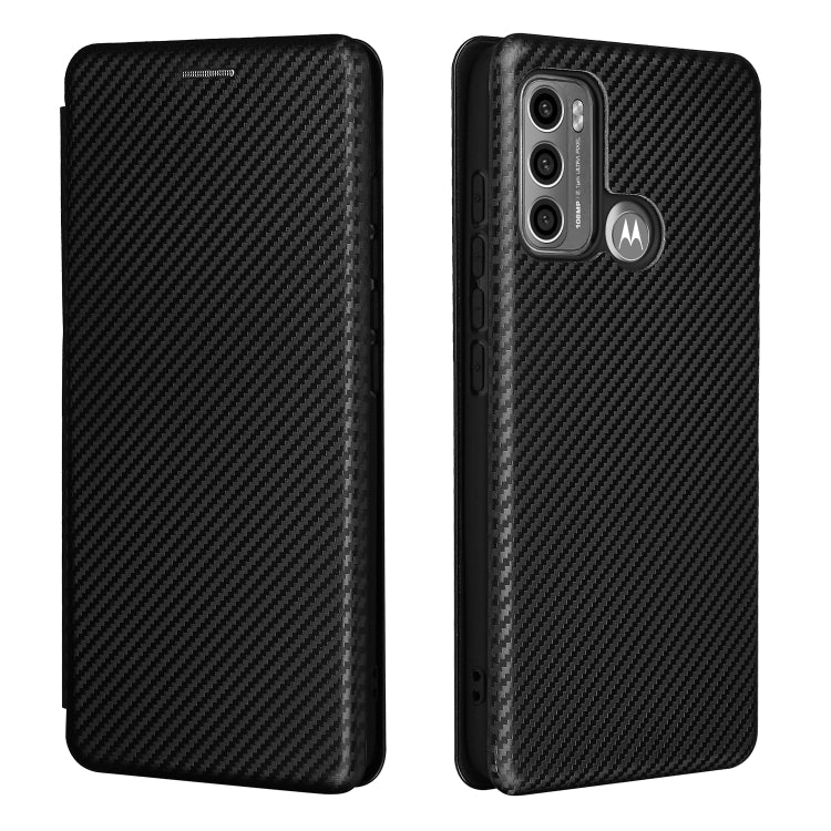 For Motorola Moto G60 / G40 Fusion Carbon Fiber Texture Horizontal Flip TPU + PC + PU Leather Case with Card Slot