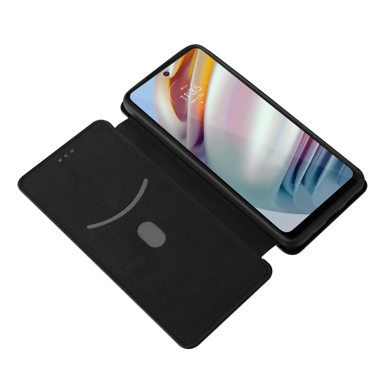 For Motorola Moto G60 / G40 Fusion Carbon Fiber Texture Horizontal Flip TPU + PC + PU Leather Case with Card Slot