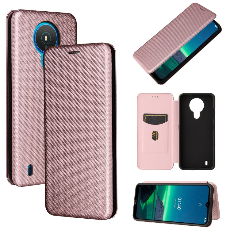 For Nokia 1.4 Carbon Fiber Texture Horizontal Flip TPU + PC + PU Leather Case with Card Slot
