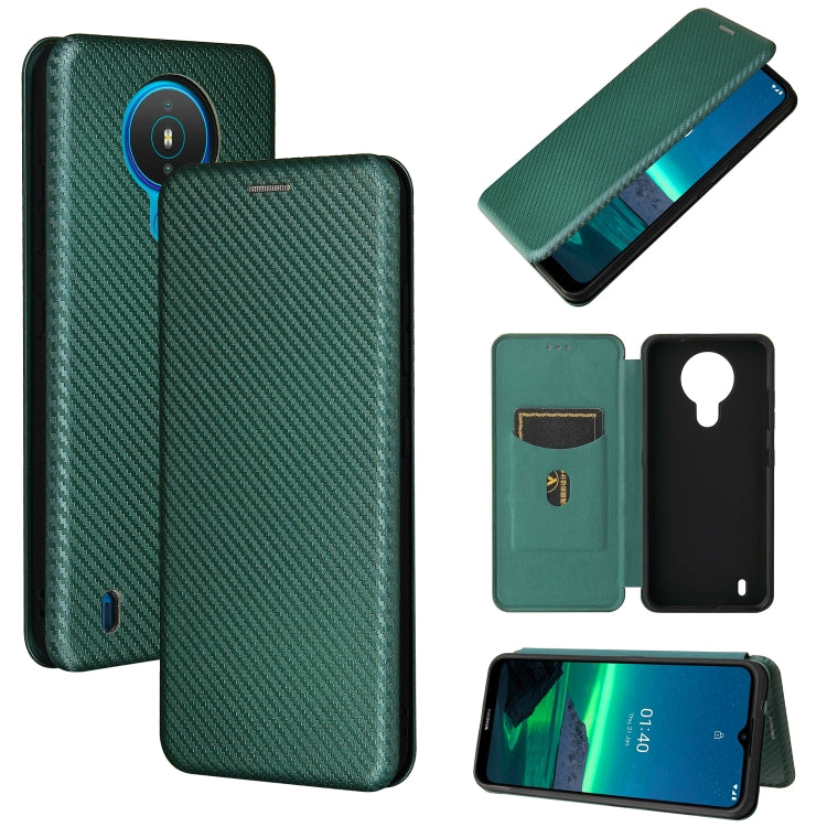 For Nokia 1.4 Carbon Fiber Texture Horizontal Flip TPU + PC + PU Leather Case with Card Slot