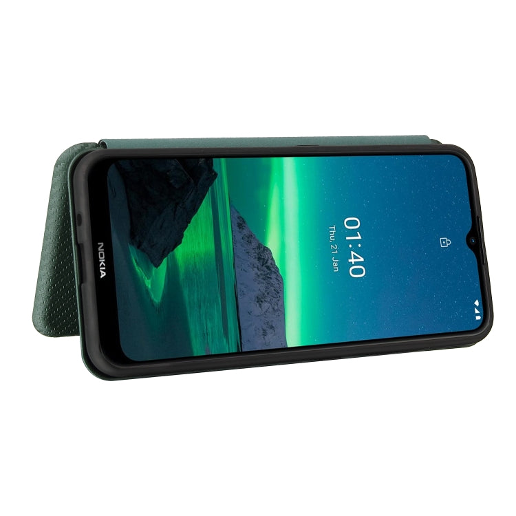 For Nokia 1.4 Carbon Fiber Texture Horizontal Flip TPU + PC + PU Leather Case with Card Slot
