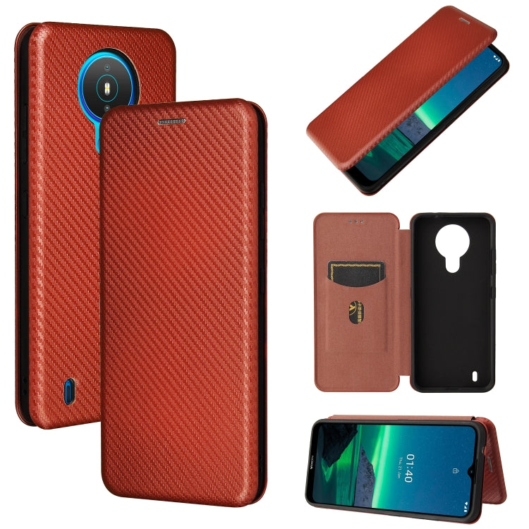 For Nokia 1.4 Carbon Fiber Texture Horizontal Flip TPU + PC + PU Leather Case with Card Slot
