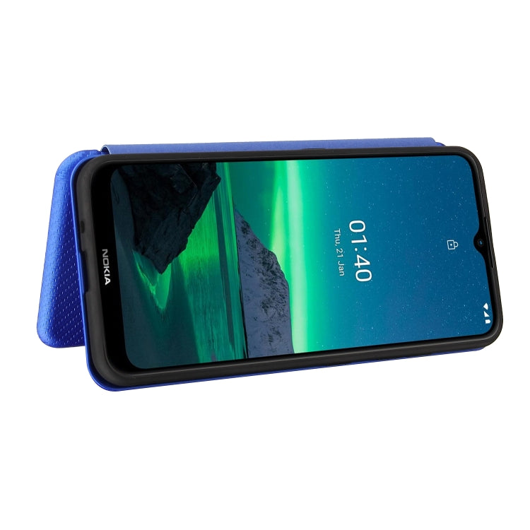 For Nokia 1.4 Carbon Fiber Texture Horizontal Flip TPU + PC + PU Leather Case with Card Slot