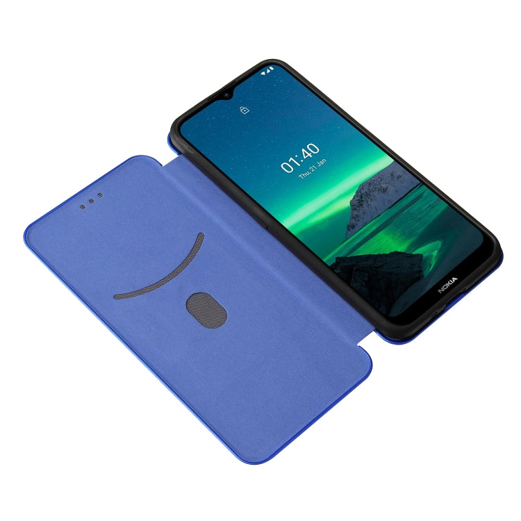 For Nokia 1.4 Carbon Fiber Texture Horizontal Flip TPU + PC + PU Leather Case with Card Slot