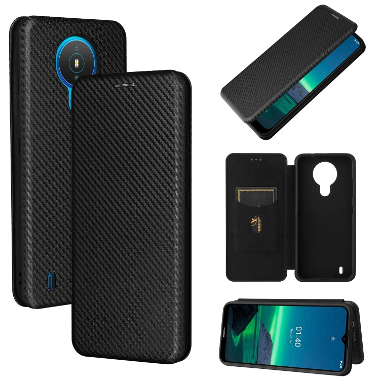 For Nokia 1.4 Carbon Fiber Texture Horizontal Flip TPU + PC + PU Leather Case with Card Slot