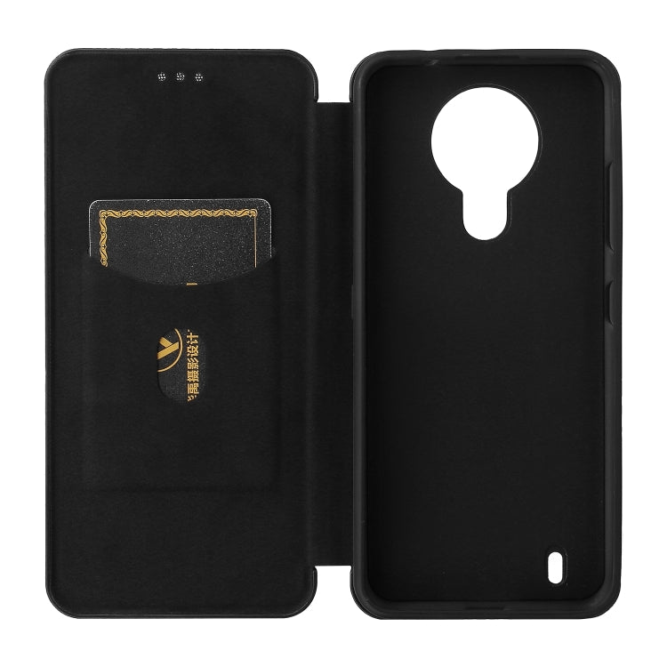 For Nokia 1.4 Carbon Fiber Texture Horizontal Flip TPU + PC + PU Leather Case with Card Slot