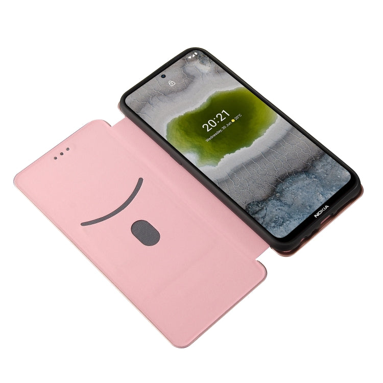 For Nokia X10 Carbon Fiber Texture Horizontal Flip TPU + PC + PU Leather Case with Card Slot