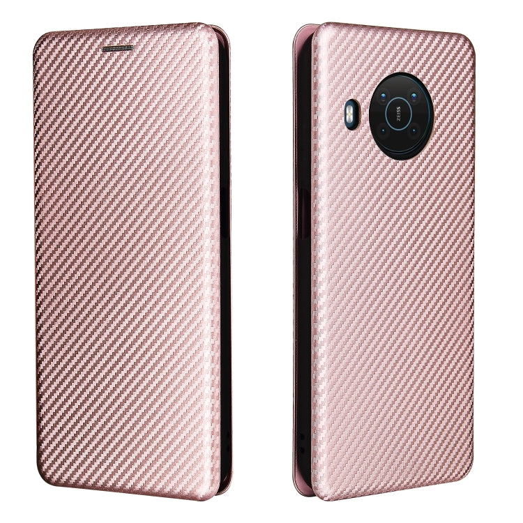 For Nokia X20 Carbon Fiber Texture Horizontal Flip TPU + PC + PU Leather Case with Card Slot