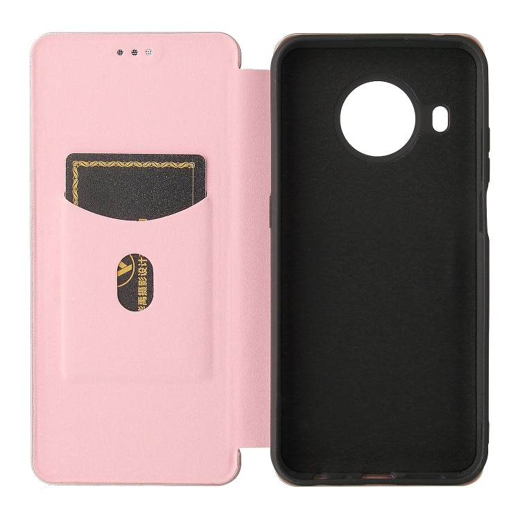 For Nokia X20 Carbon Fiber Texture Horizontal Flip TPU + PC + PU Leather Case with Card Slot