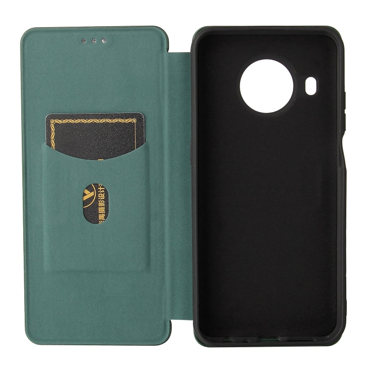 For Nokia X20 Carbon Fiber Texture Horizontal Flip TPU + PC + PU Leather Case with Card Slot