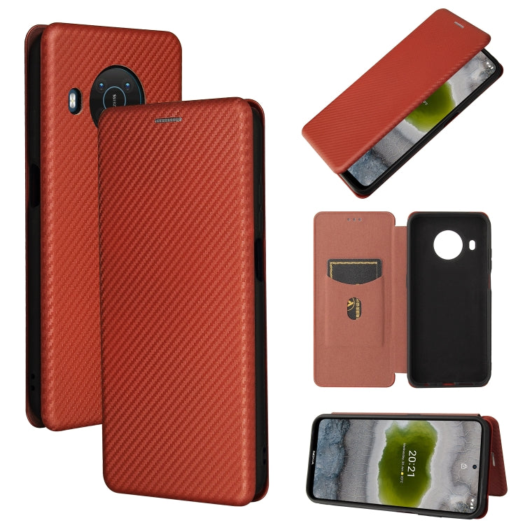 For Nokia X20 Carbon Fiber Texture Horizontal Flip TPU + PC + PU Leather Case with Card Slot