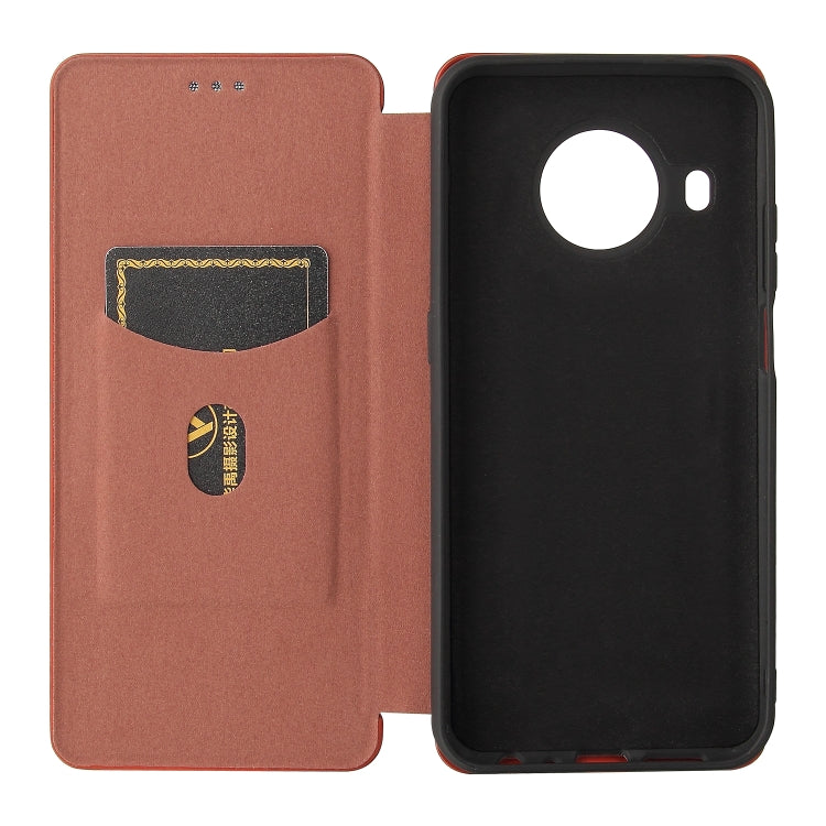For Nokia X20 Carbon Fiber Texture Horizontal Flip TPU + PC + PU Leather Case with Card Slot