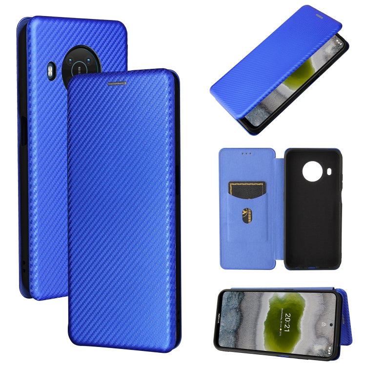 For Nokia X20 Carbon Fiber Texture Horizontal Flip TPU + PC + PU Leather Case with Card Slot